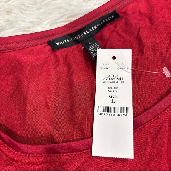 White House black market Burgundy long sleeve NWT woman’s size large - Picture 5 of 12